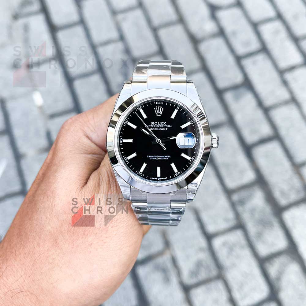 rolex datejust 126300 oyster black dial 41mm