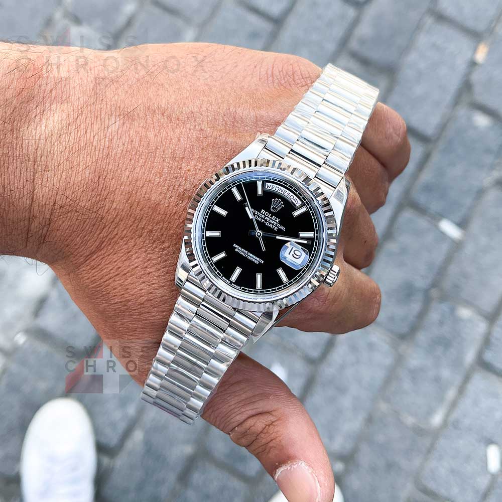 rolex day date 228239 40 mm black dial 1