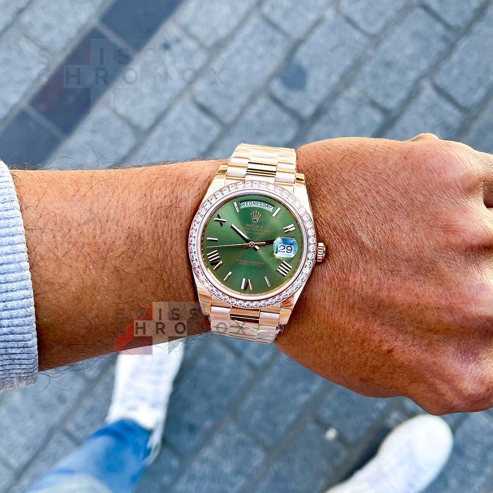 Rolex day discount date rose green