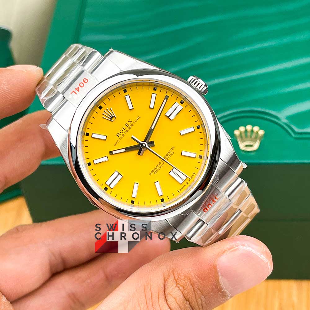 rolex oyster perpetual 124300 yellow 1