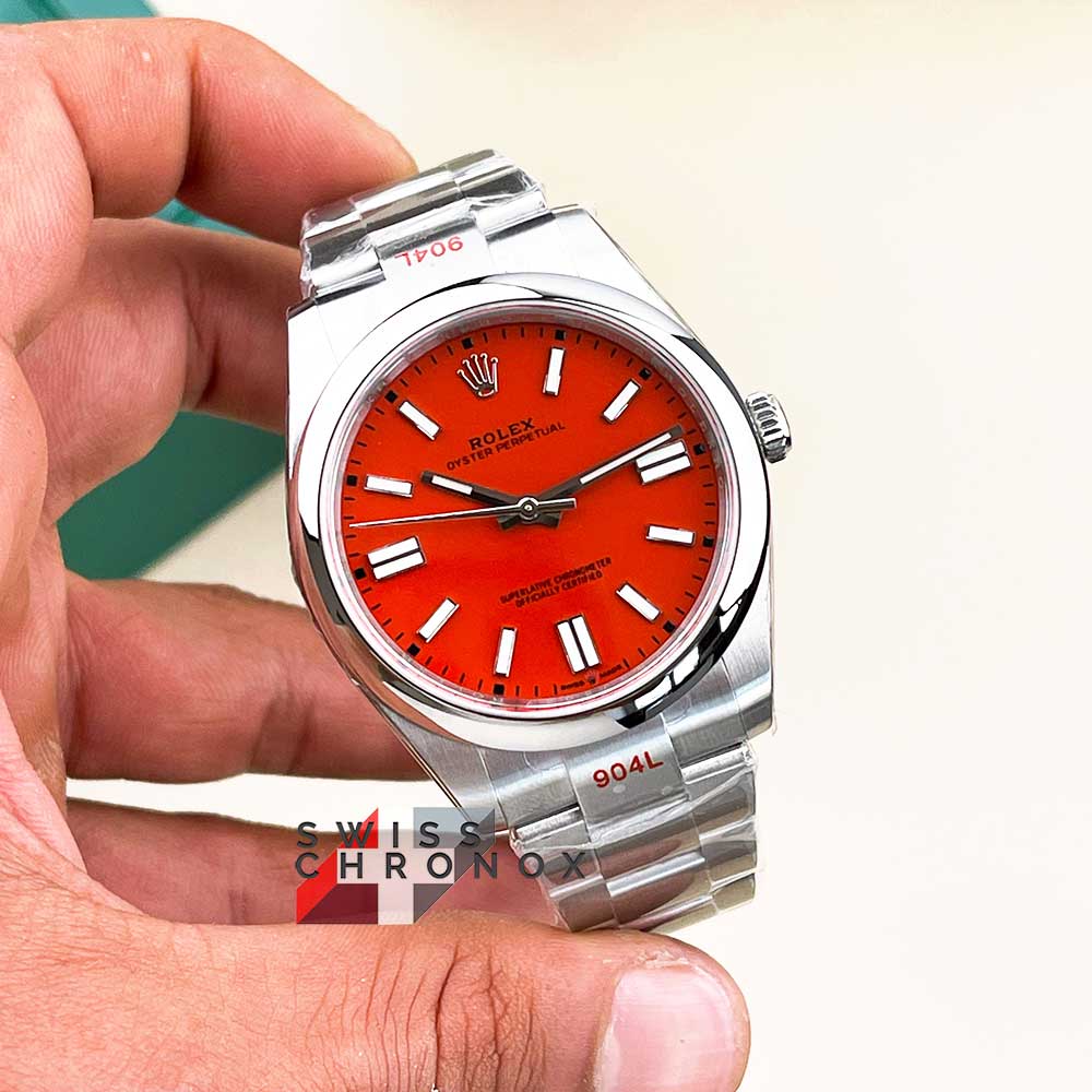 rolex oyster perpetual 41 mm 124300 coral red 5