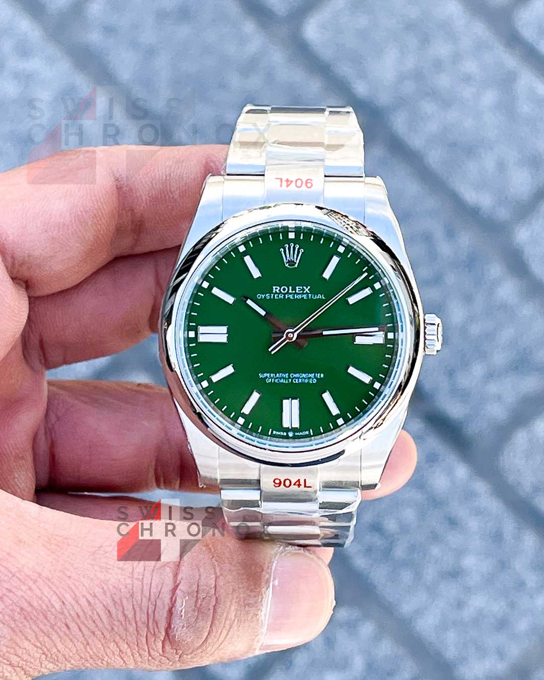 rolex oyster perpetual 41 mm 124300 green dial 1