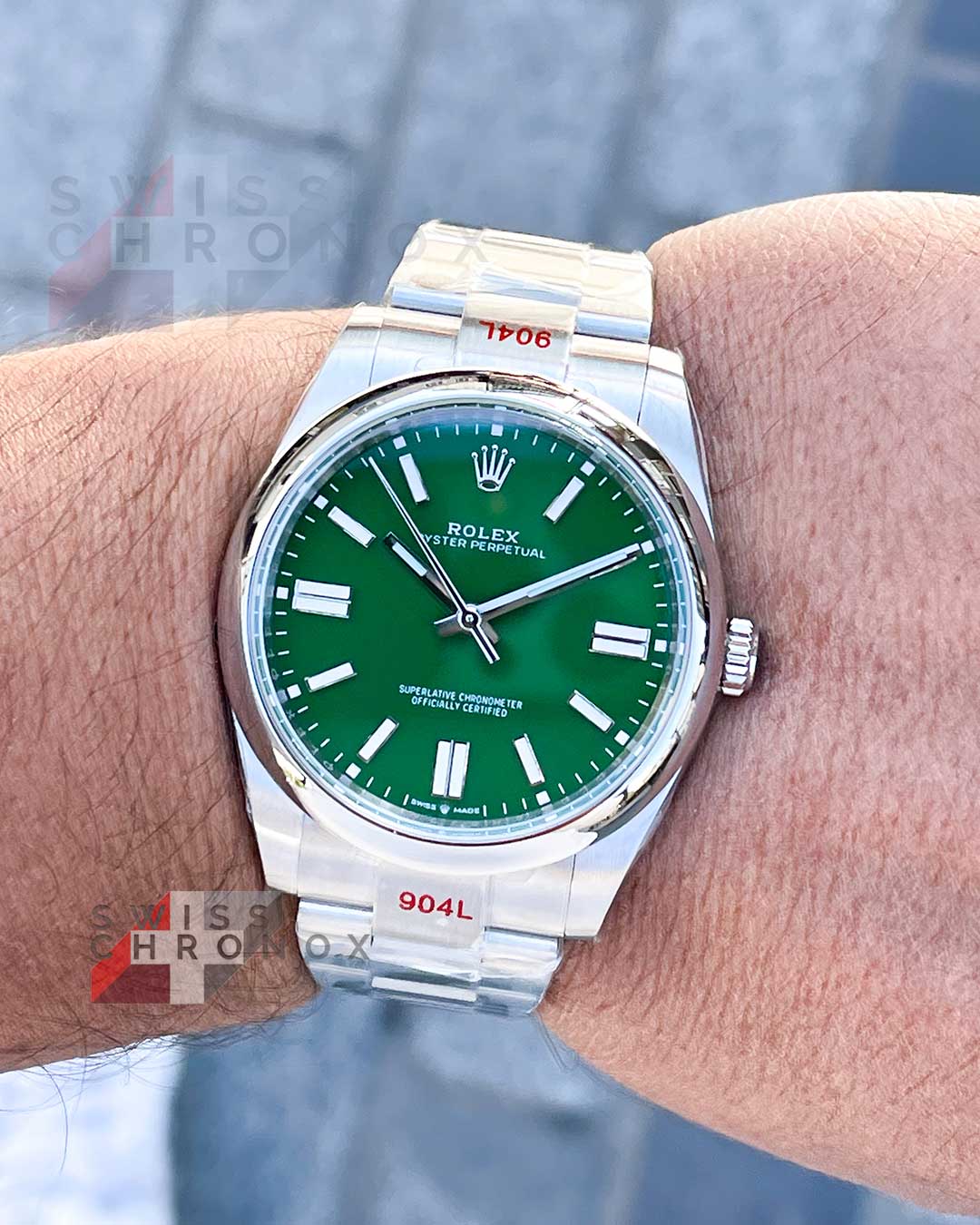 rolex oyster perpetual 41 mm 124300 green dial 5