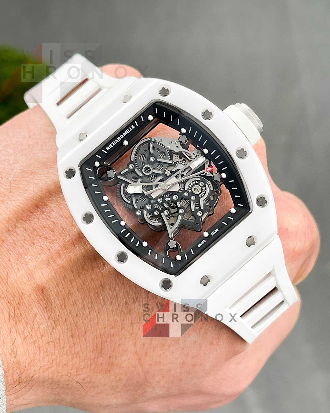 richard mille bubba watson white ceramic watch rm055