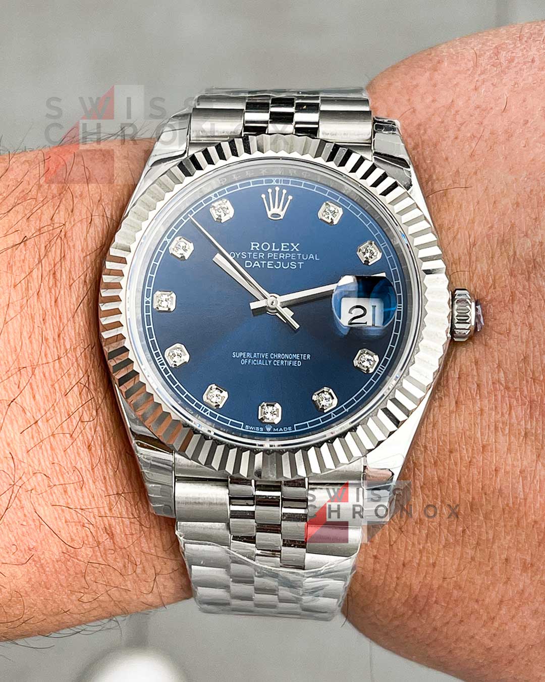 datejust blue diamond dial