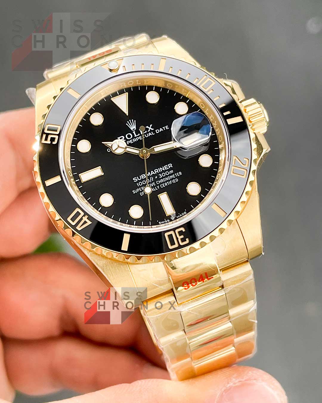 rolex submariner 41mm 126618ln yellow gold black dial