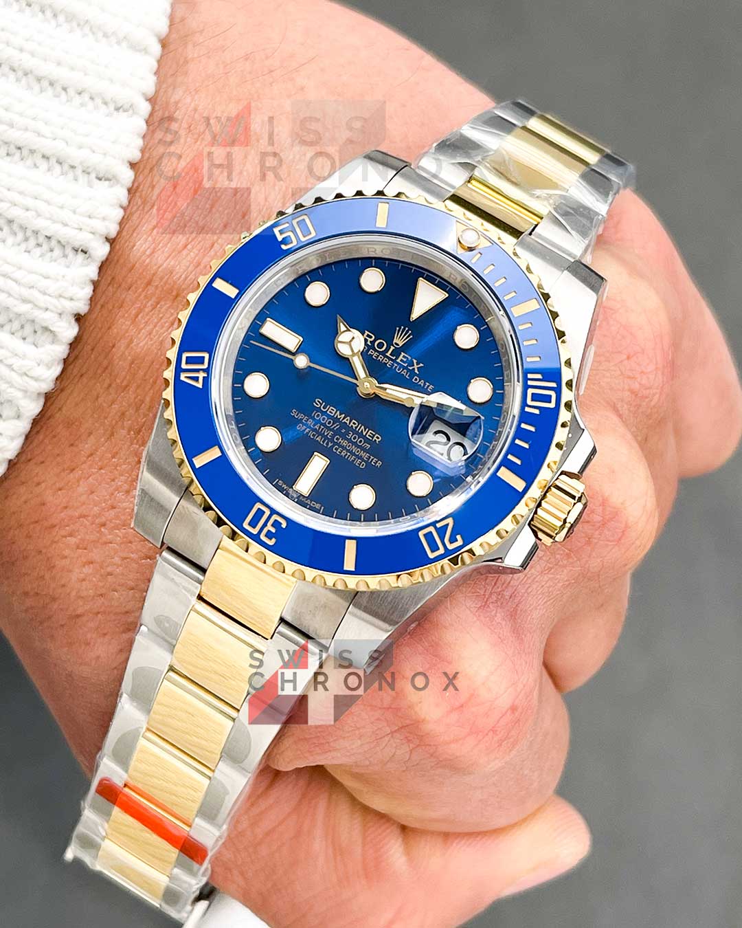 rolex two tone blue dial