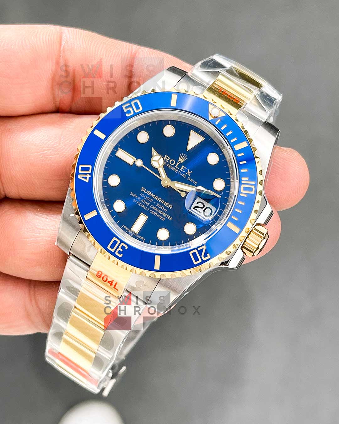 rolex submariner date 41mm two tone blue dial 126613lb 4