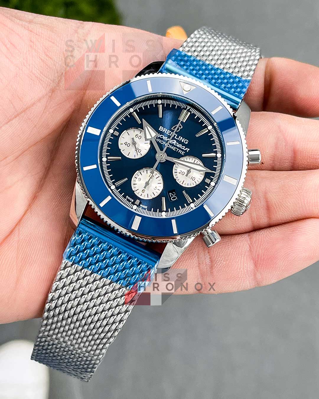 breitling superocean heritage b01 chronograph blue dial 7