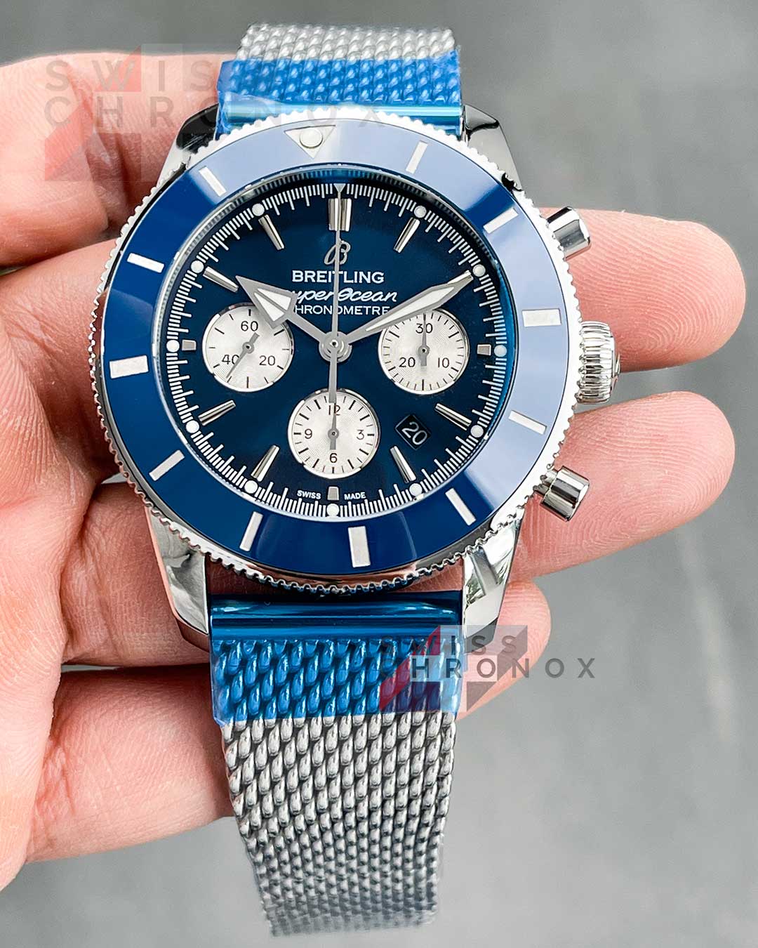 breitling superocean heritage b01 chronograph blue dial 8