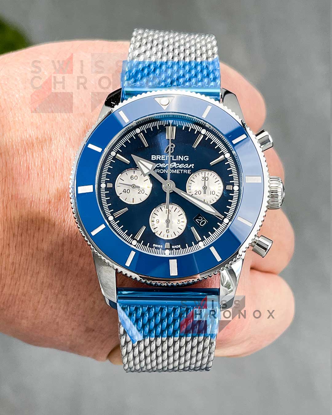 breitling superocean heritage b01 chronograph blue dial