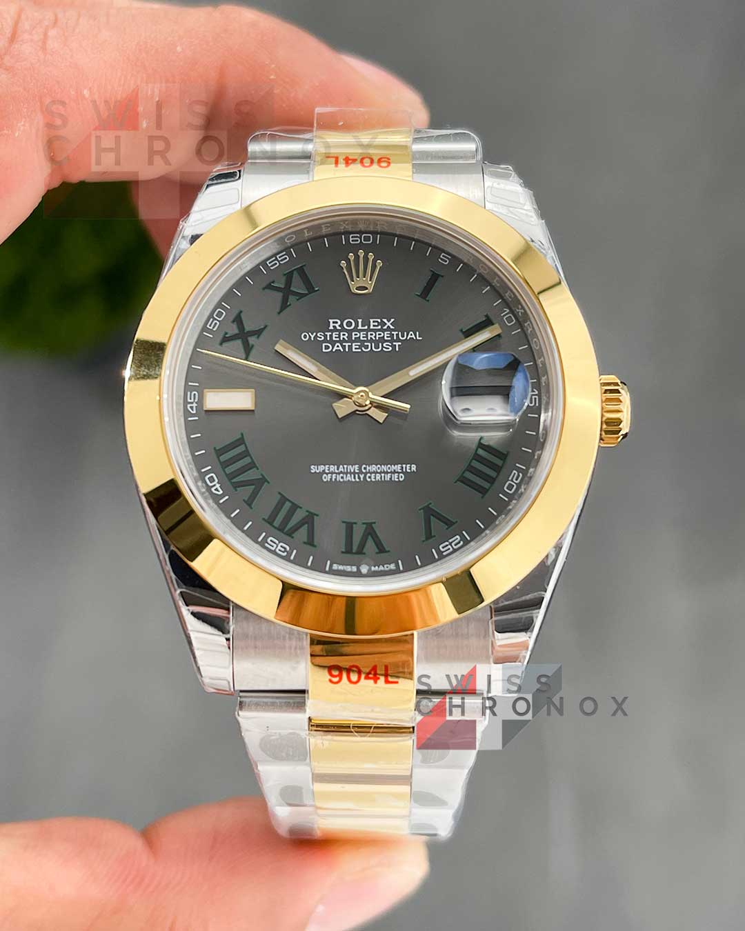 rolex datejust 41 oyster two tone wimbledon dial 2