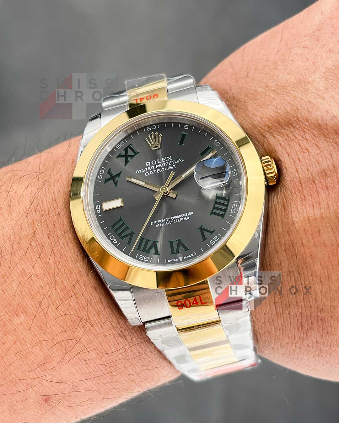 rolex datejust 41 oyster two tone wimbledon dial 8