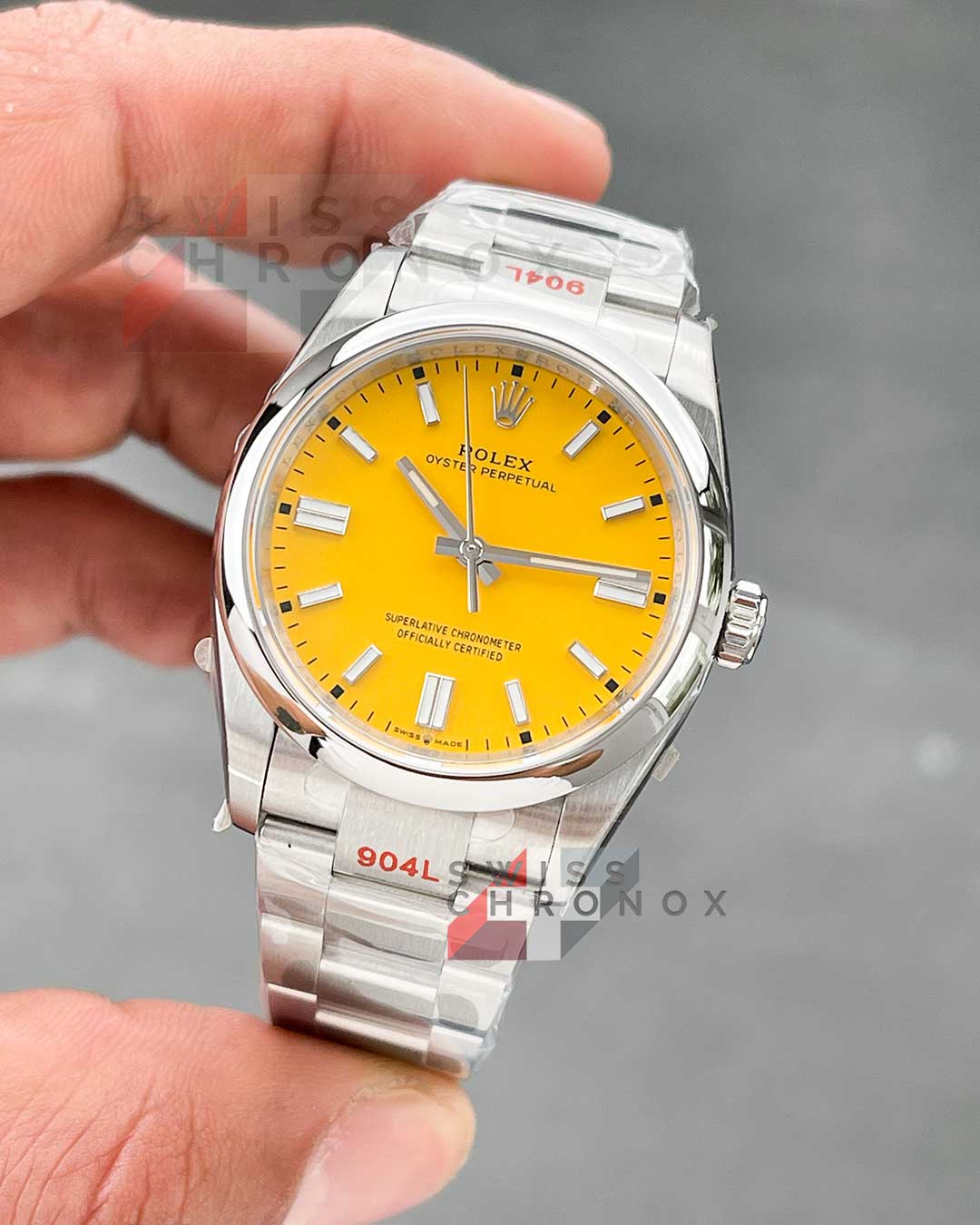 rolex oyster perpetual 36 yellow dial 126000 5
