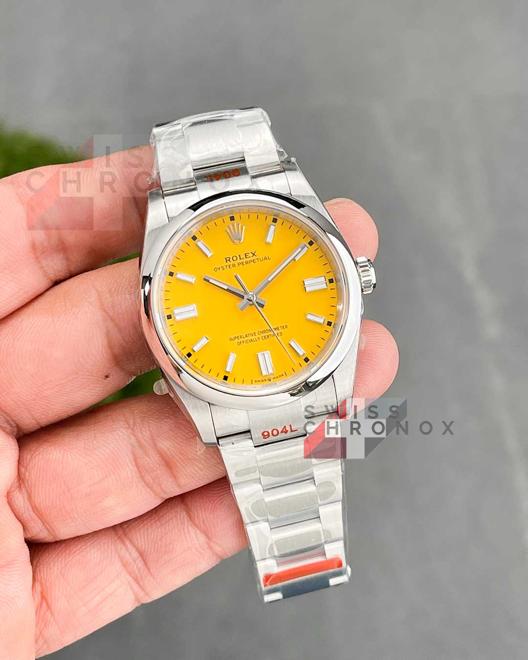 rolex oyster perpetual 36 yellow dial 126000 7