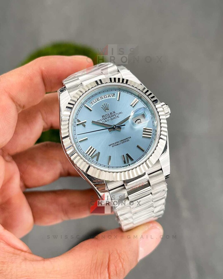 Rolex DayDate Platinum 228236 Ice Blue New 2022