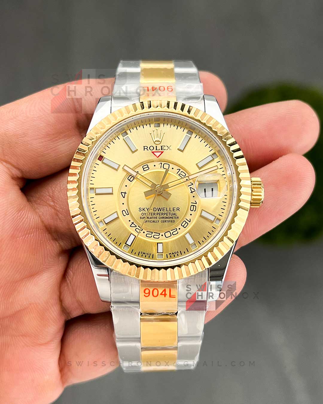 rolex sky dweller two tone champagne dial 326933 8